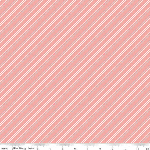 Between the Pages Collection Stripes Cotton Fabric C15374 coral
