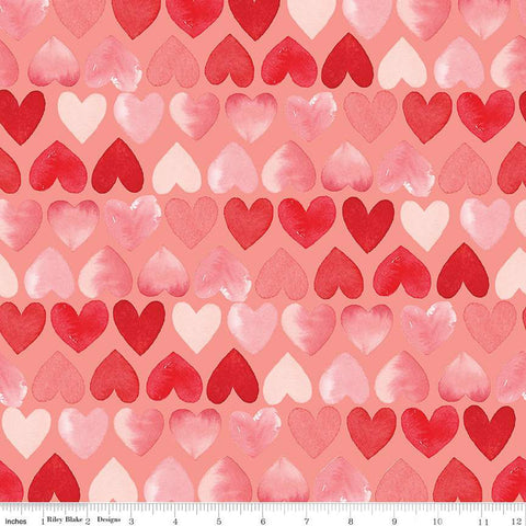 My Valentine Collection Roses Cotton Fabric C14150 coral