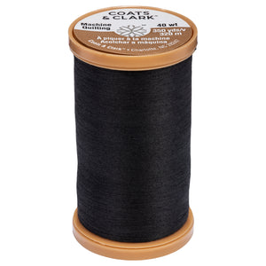 Black cotton thread for machine quilting