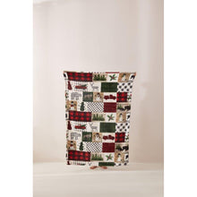 Country Lodge Patchwork Footed Flannel Throw DFF24012