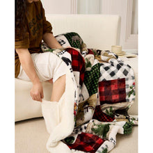 Country Lodge Patchwork Footed Flannel Throw DFF24012