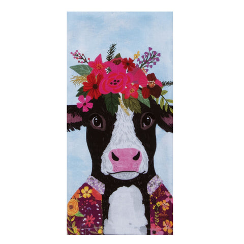 cow, Flowers Everywhere Animal Dual Purpose Towel R858