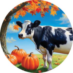 Cow & Pumpkins accent magnet
