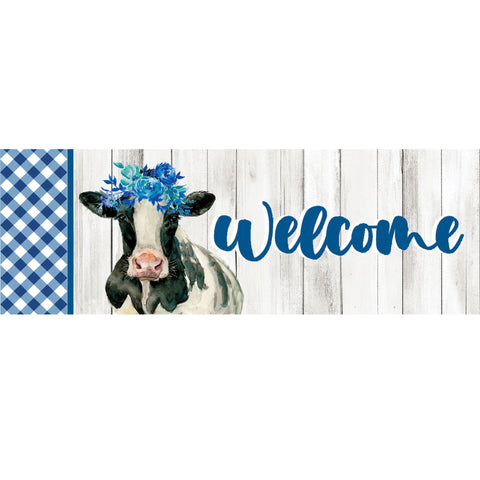 Custom Decor Signature Sign showing cow with flowers