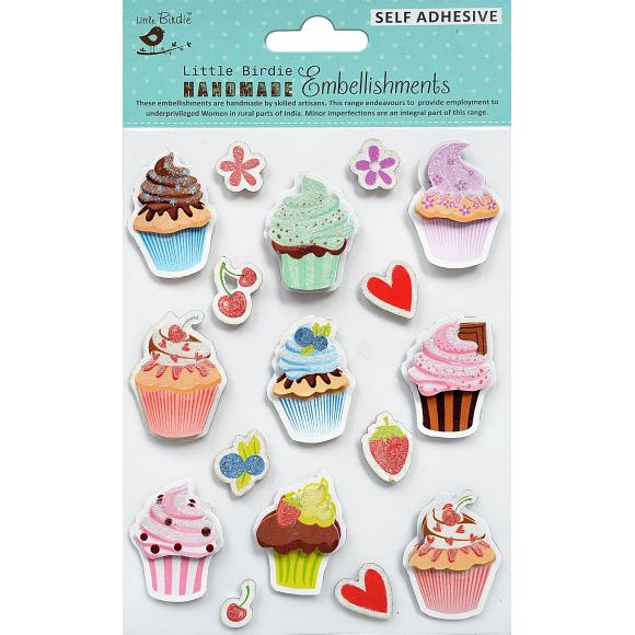 Cupcakes and Berries 3D Stickers CR83658