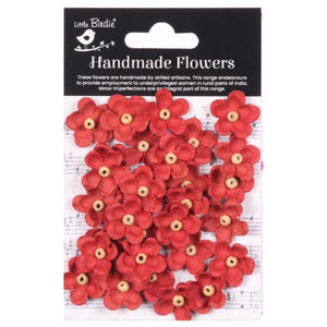 Cardinal Red Beaded Blooms Paper Flowers