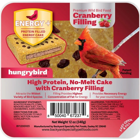 Hungrybird Cranberry Filled Energy Plus suet cake