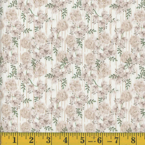 cream, Pine Skin Alinda Print Fabric 1345