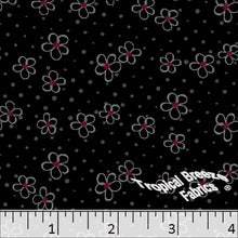 Standard Weave Doodle Flowers Poly Cotton Fabric Cream