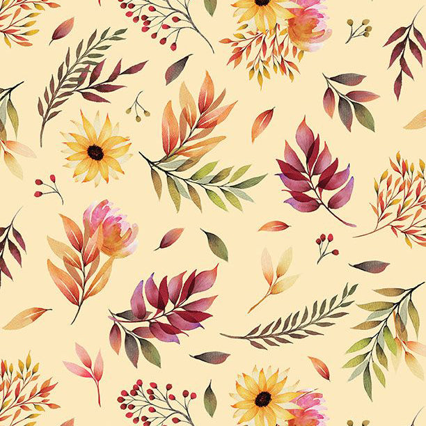 Autumn Light Collection Harvest Toss Cotton Fabric 3022-32104 cream