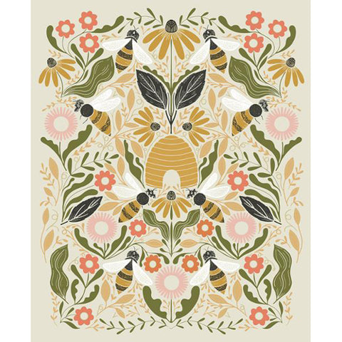 cream, Bee Garden Collection Cotton Craft Panel 48418