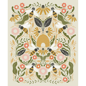 cream, Bee Garden Collection Cotton Craft Panel 48418