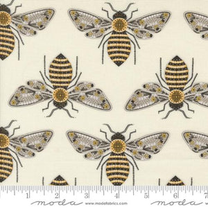 cream, Bee Garden Collection Novelty Bees Cotton Fabric 48411
