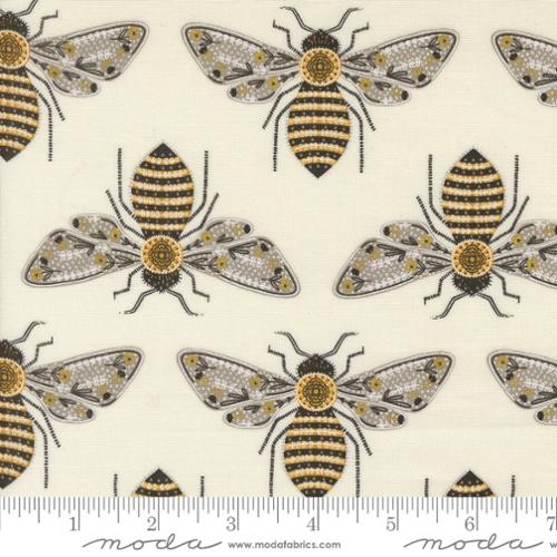 cream, Bee Garden Collection Novelty Bees Cotton Fabric 48411