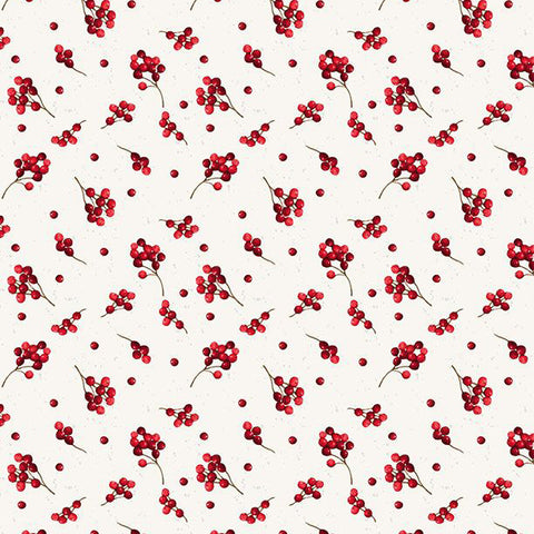 cream, Cardinal Charm Collection Berry Toss Cotton Fabric 39932