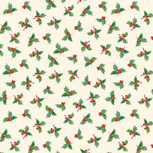 Cardinal Cozy Collection Holly Toss Cotton Fabric 33894 cream