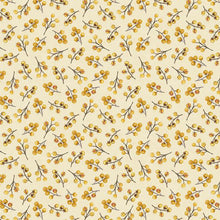 cream, Chickadee Charm Collection Berry Toss Cotton Fabric 27730