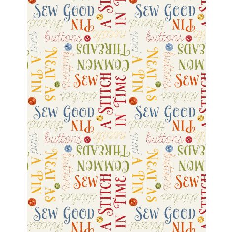 Common Threads Collection Words Cotton Fabric 21758 cream