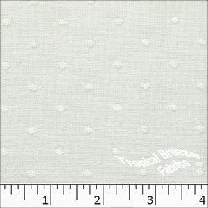 Cream, Embossed Swiss Dot Polyester Knit Fabric 32323