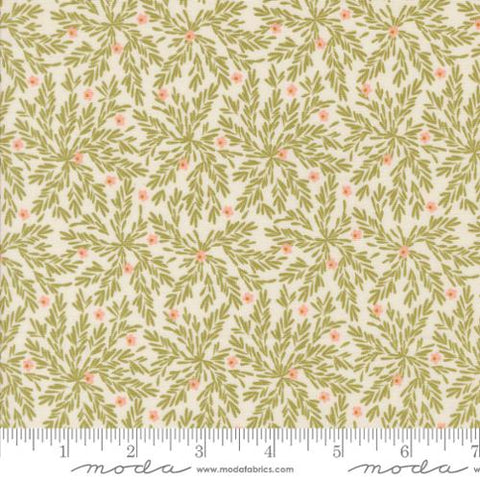 cream, Frivolity Collection Lichen and Moss Cotton Fabric 43194