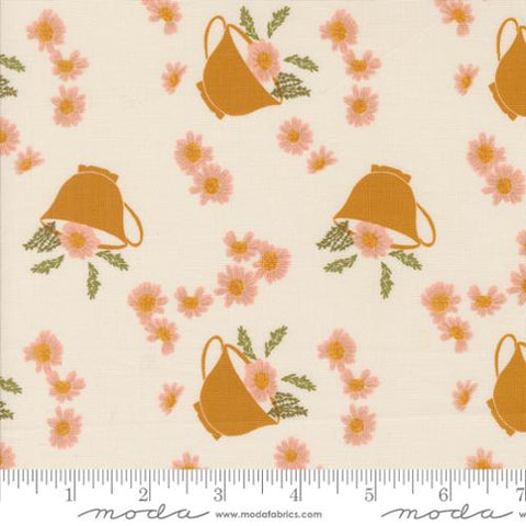 cream, Frivolity Collection Teacup Floral Cotton Fabric 43191