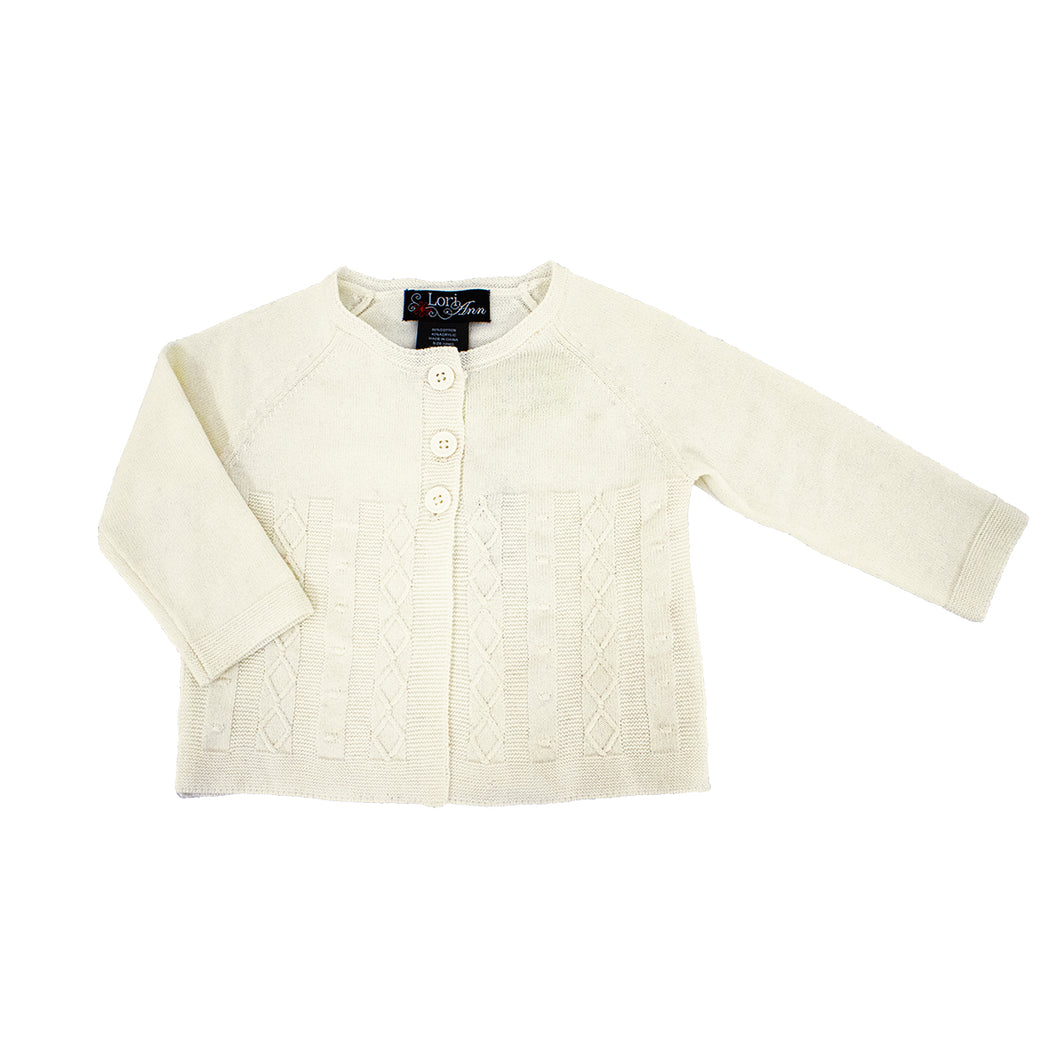 cream, Girls' Cable Cardigan 1017