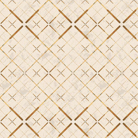 Cream, Gone Fishing Collection Plaid Cotton Fabric 21766