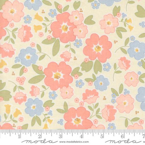 cream, Handmade Sweetness Collection Vintage Blooms Cotton Fabric 31790