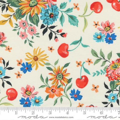 Julia Collection Cherry Cordial Cotton Fabric 11920 cream