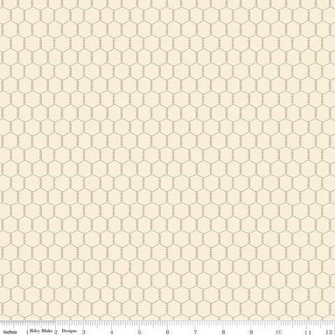 cream, Lil Farm Friends Collection Chicken Wire Cotton Fabric C17945