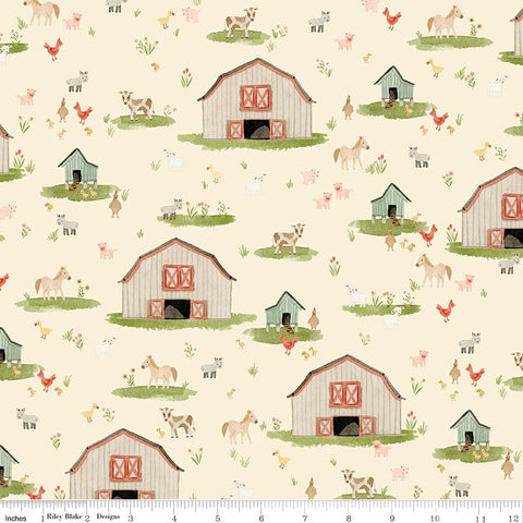 cream, Lil Farm Friends Collection Farm Scene Collection C17940