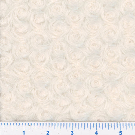 cream, Rose Plush Polar Fleece Fabric