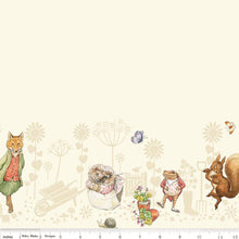 Cream, Peter Rabbit and Friends Collection Border Print Cotton Fabric CD15867