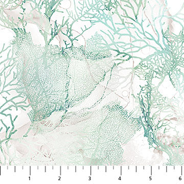 Sea Breeze Collection Coral Reef Cotton Fabric DP27100 cream