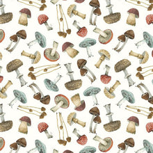 Season's Study Collection Scattered Mushrooms Cotton Fabric 17837 cream