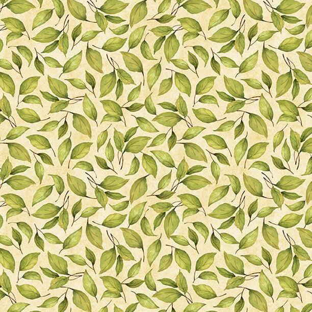 Sunflower Splendor Collection Leaf Toss Cotton Fabric 83330 cream