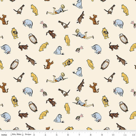 cream, Winnie the Pooh Collection Characters Cotton Fabric C17003