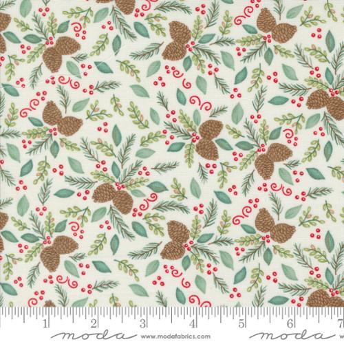 Woodland Winter Collection Pinecones Cotton Fabric 56094 cream