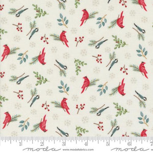 Woodland Winter Collection Winter Birds Cotton Fabric 56096 cream