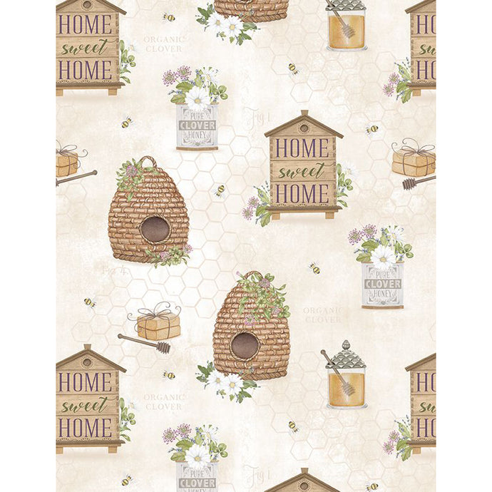 Cream The Art of Beekeeping fabric