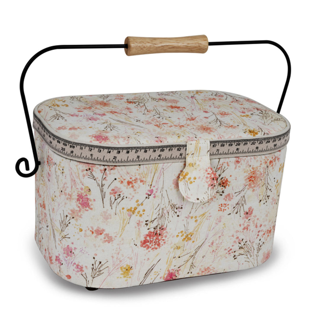 Floral print sewing basket
