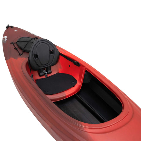 Closeup of seat of Lifetime Cruze 100 Sit-in Kayak
