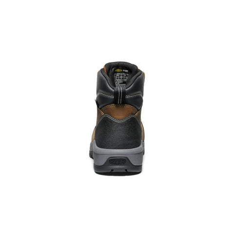 Heel view of Keen men's CSA Evanston 6 inch waterproof carbon safety toe work boot