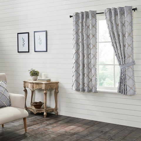 curtain panel, Frayed Lattice Curtains 80