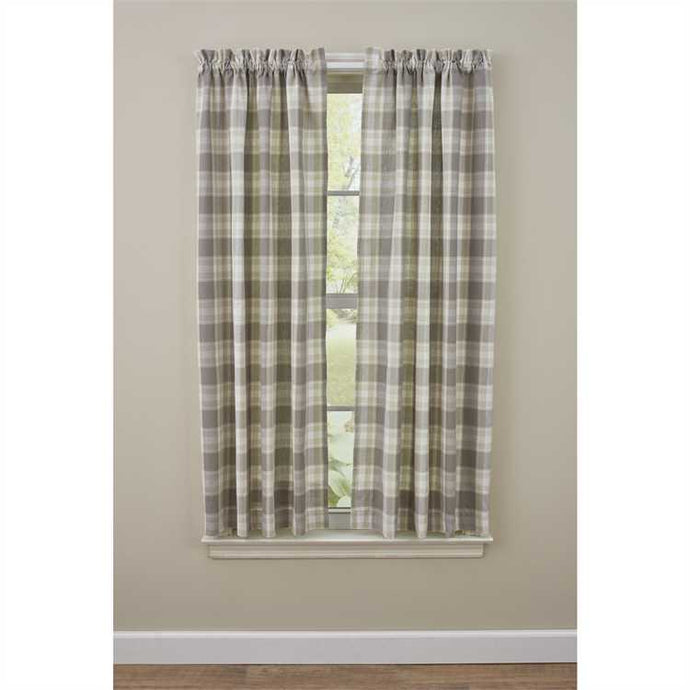 Gray plaid curtains
