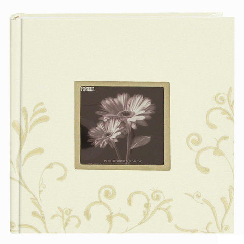Ivory Embroidered Scroll Fabric Photo Album DA-200CESW