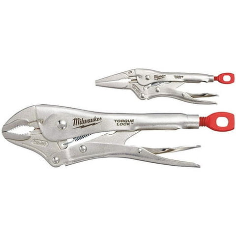 2 Pc. 10  Curved Jaw & 6  Long Nose Torque Lock Locking Pliers Set