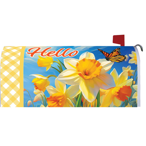Mailbox cover showing Daffodils & Butterfly