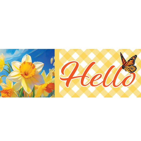 Custom Decor Signature Sign showing daffodils & butterfly