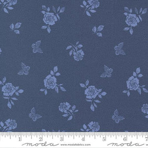 Garden Society Cotton Fabric Collection dark blue
